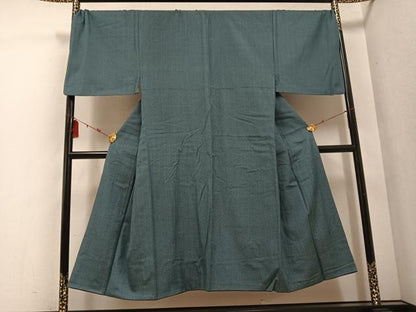 平和屋着物●男性　お召　アンサンブル　亀甲柄　キングサイズ　正絹　逸品　AABE8923ph