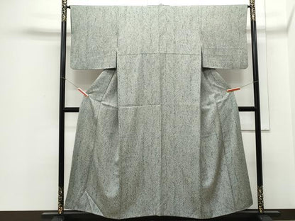 平和屋着物●訪問着　杢目絞り　草花文　　正絹　逸品　CABB6948th