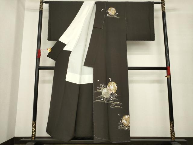 平和屋着物●訪問着　雪輪重ね兎花文　金彩　正絹　逸品　AABE9223ck