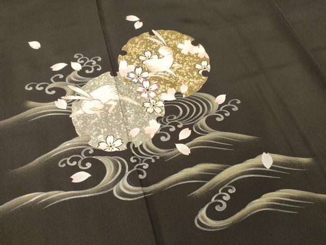 平和屋着物●訪問着　雪輪重ね兎花文　金彩　正絹　逸品　AABE9223ck