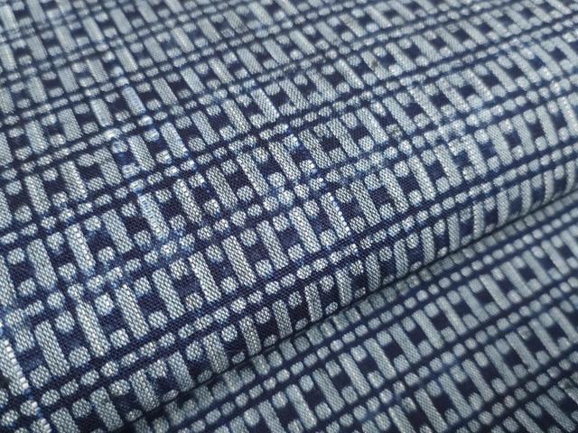 平和屋着物＊夏物 竺仙 浴衣 反物 着尺 両面染 変わり格子 証紙付き 綿 逸品 未使用 DABA7471zzz