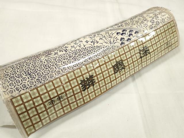 平和屋着物＊夏物　浴衣　反物　着尺　辨慶紅梅長板染　流水花文　綿　逸品　未使用　DABA7470zzz