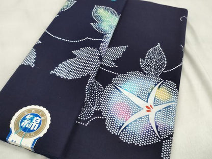 平和屋着物＊夏物 浴衣 反物 着尺 朝顔 アサガオ 綿 逸品 未使用 DABA7483zzz