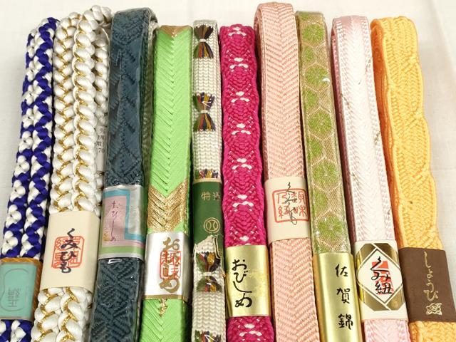 平和屋着物●和装小物 帯締め10本セット 佐賀錦 組紐 笹浪組 金糸 西武百貨店扱い 逸品 未使用 DABA7524zzz