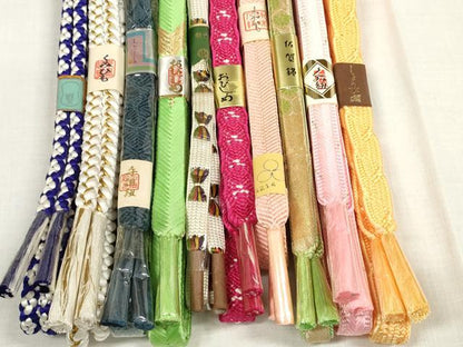 平和屋着物●和装小物 帯締め10本セット 佐賀錦 組紐 笹浪組 金糸 西武百貨店扱い 逸品 未使用 DABA7524zzz