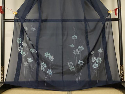 平和屋着物＊夏物 訪問着 絽 楓文 洗える着物 AABE7457jd