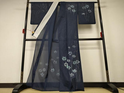 平和屋着物＊夏物 訪問着 絽 楓文 洗える着物 AABE7457jd