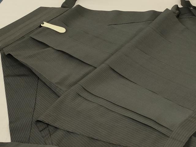 平和屋着物＊夏物 男性 行灯袴 縞 正絹 逸品 AABE7485jd