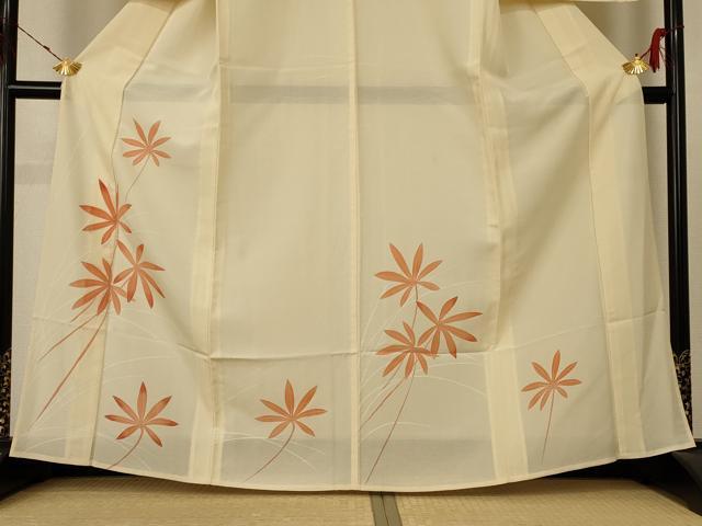 平和屋着物＊夏物 訪問着 絽 草葉文 正絹 逸品 AABE7465jd