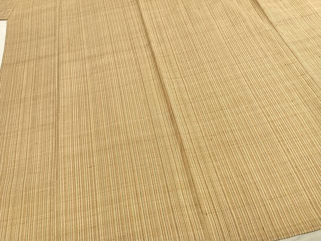 平和屋着物▽極上　紬　単衣　縞　正絹　逸品　AABE5706fy