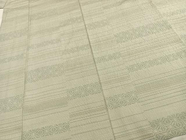 平和屋着物▽上質な紬 単衣 横段文 正絹 逸品 AABE5690fy