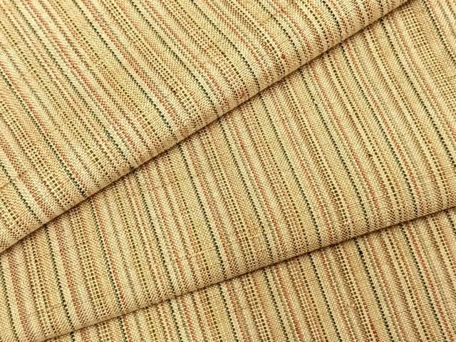 平和屋着物▽極上　紬　単衣　縞　正絹　逸品　AABE5706fy