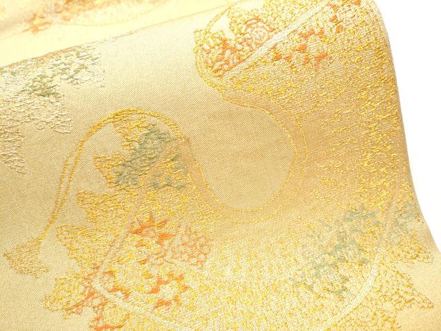 平和屋着物●西陣　紫幸織　六通柄　本袋帯　ブルボン遺影　金糸　正絹　逸品　CABB9252hy 平和屋着物○西陣 紫幸織 六通柄 本袋帯 ブルボン遺影 金糸 正絹 逸品
