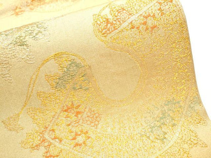 平和屋着物●西陣　紫幸織　六通柄　本袋帯　ブルボン遺影　金糸　正絹　逸品　CABB9252hy
