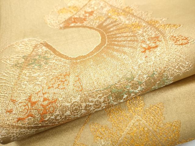 平和屋着物●西陣　紫幸織　六通柄　本袋帯　ブルボン遺影　金糸　正絹　逸品　CABB9252hy 平和屋着物○西陣 紫幸織 六通柄 本袋帯 ブルボン遺影 金糸 正絹 逸品