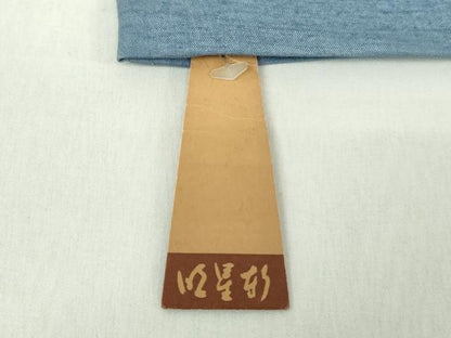 平和屋着物●太鼓柄袋帯　紬地　総刺繍　格子花文　正絹　逸品　未使用　DABA1716ps
