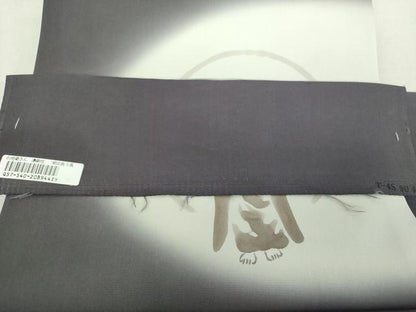 平和屋着物●塩瀬　九寸名古屋帯　手描き　おじそうさん　濃紫地　正絹　逸品　DABA1828ps