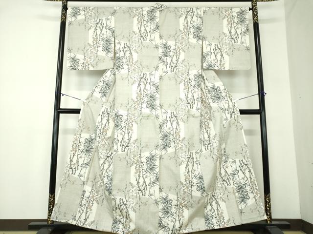 平和屋着物●本場大島紬　白大島　7マルキ　総絣　笹梅文　証紙付き　正絹　逸品　DABA1892ps