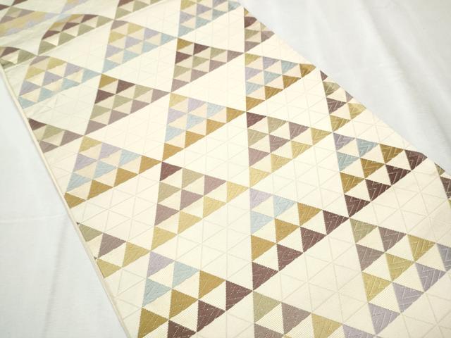 平和屋着物●六通柄袋帯 唐織 鱗文様 金糸 正絹 逸品 CABB9335hy