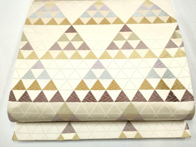 平和屋着物●六通柄袋帯 唐織 鱗文様 金糸 正絹 逸品 CABB9335hy