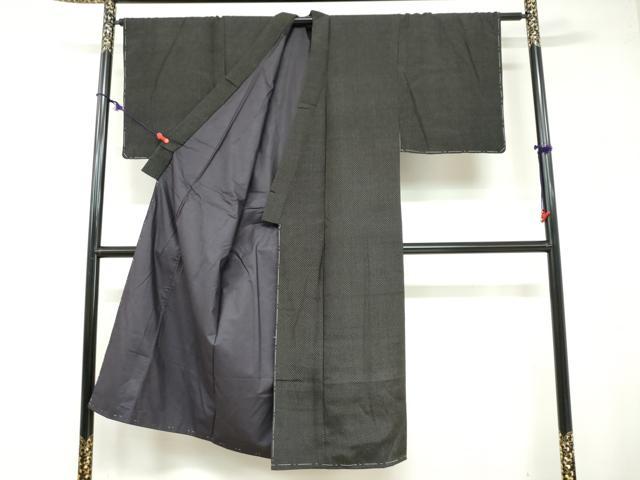 平和屋着物●男性 紬 アンサンブル 抽象文様 正絹 逸品 未使用 DABB0307ud