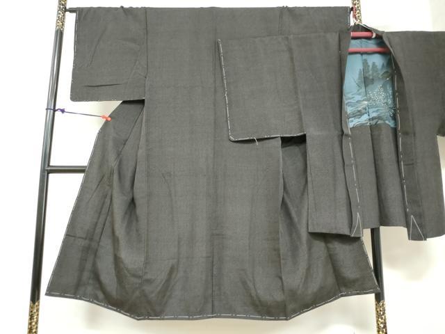 平和屋着物●男性 紬 アンサンブル 抽象文様 正絹 逸品 未使用 DABB0307ud