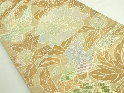平和屋本店●極上 龍村美術織物 たつむら 六通柄袋帯 花鳥苑錦 金糸 逸品 DZAB3628kh6