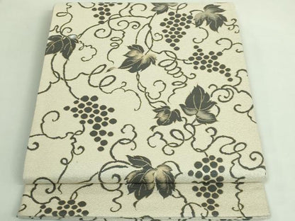平和屋着物●極上　六通柄袋帯　葡萄蔦の葉文　金糸　逸品　DZAB3688kh6