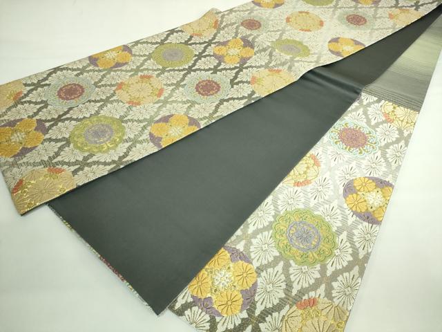 平和屋着物●極上　六通柄袋帯　唐織　花丸文　金糸　逸品　DZAB3674kh6