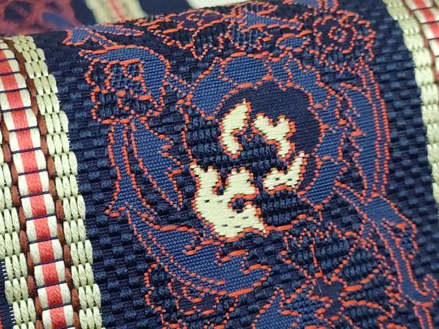 平和屋着物●極上　本場筑前博多織　八寸名古屋帯　更紗花文　逸品　未使用　DZAB3661kh6