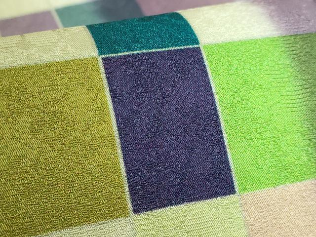 平和屋着物●極上　全通柄袋帯　変わり市松　逸品　DZAB3666kh6