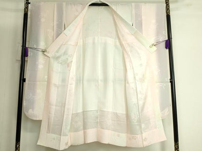 平和屋着物●振袖用長襦袢　無双仕立て　舞蝶花地紋　暈し染め　逸品　DZAB3697kh6