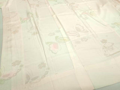 平和屋着物●振袖用長襦袢　無双仕立て　舞蝶花地紋　暈し染め　逸品　DZAB3697kh6