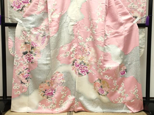 平和屋着物●豪華振袖 駒刺繍 花丸文 金彩 正絹 逸品 CABB0049gh