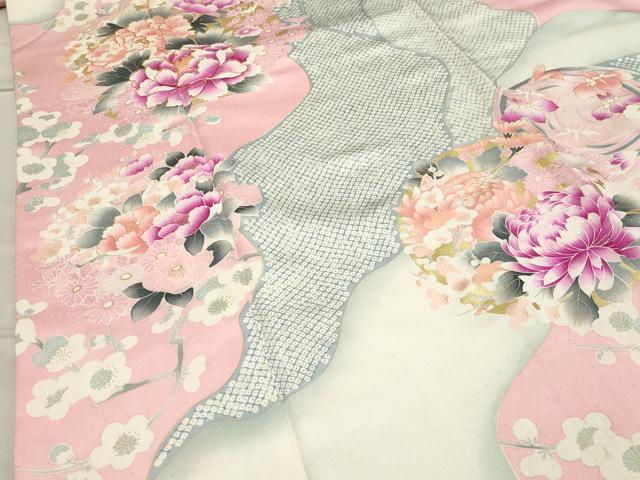 平和屋着物●豪華振袖 駒刺繍 花丸文 金彩 正絹 逸品 CABB0049gh