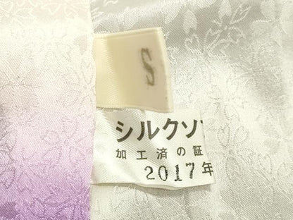 平和屋着物●越後十日町の一流染匠 桐屋・翠山工房 徳永憲峯 振袖 辻が花 絞り 暈し染め 金彩 銀通し地 正絹 逸品 CABB0083gh