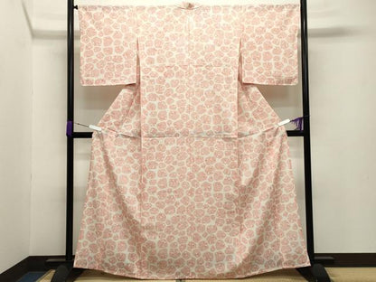 平和屋着物＊夏物 小紋 絽 草木文 正絹 逸品 未使用 CABB0121gh