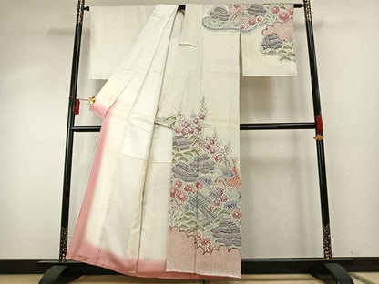 平和屋着物●訪問着 総絞り 風景文 正絹 逸品 AABE5802fy
