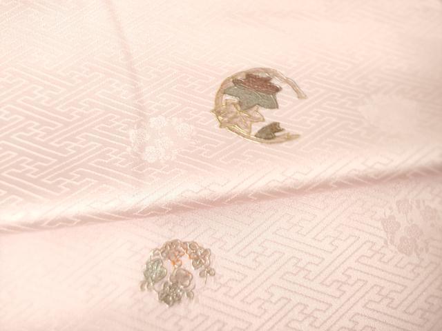 平和屋着物●上質な小紋　花丸文　虹色地　金銀彩　正絹　逸品　AABE7786ck