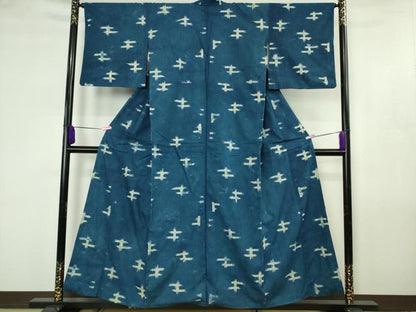 平和屋本店●極上　人間国宝　千葉あやの　重要無形文化財　正藍染　綿　逸品　DZAB3900kh6