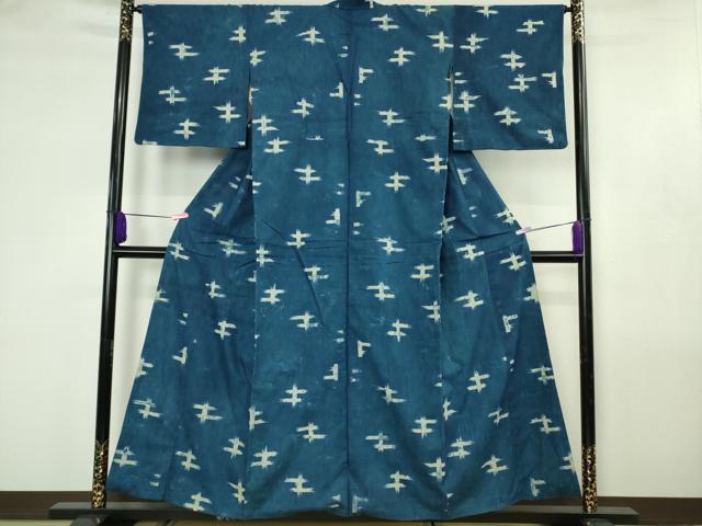 平和屋本店●極上　人間国宝　千葉あやの　重要無形文化財　正藍染　綿　逸品　DZAB3900kh6