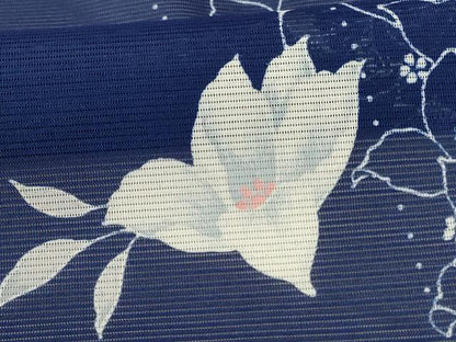 平和屋着物＊夏物 小紋 絽 草花文 洗える着物 AABE7520jd