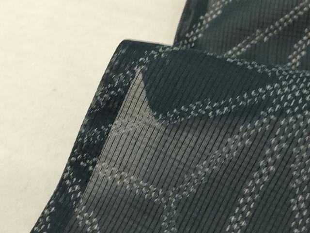 平和屋着物＊夏物 小紋 紗 麻の葉文様 洗える着物 AABE7506jd