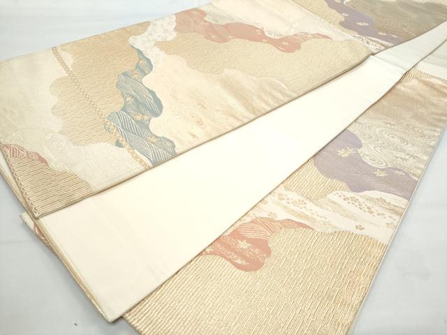 平和屋着物◎六通柄袋帯 道長吉祥文 金糸 正絹 逸品 CABB7904fb