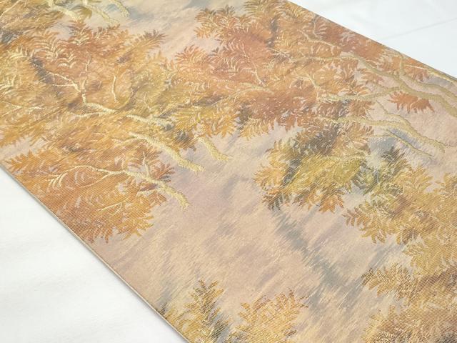 平和屋着物◎西陣 六通柄袋帯 樹林文 金糸 正絹 逸品 CABB7931fb