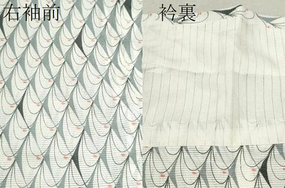 平和屋着物＊夏物 小紋 絽 吉祥文 洗える着物 CABB9687ze