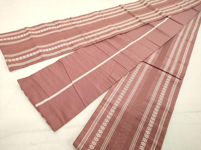 平和屋着物●本場筑前博多織　半幅帯　献上　一重帯　正絹　逸品　CABD5935hy 平和屋着物□極上 本場筑前博多織 八寸名古屋帯 花唐草間道 逸品