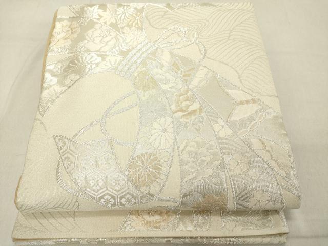 平和屋着物◎全通柄袋帯　美保姿　束ね吉祥文　金銀糸　正絹　逸品　DABB2370cd