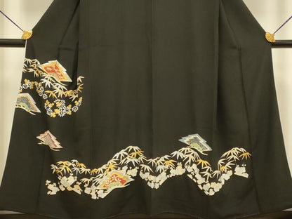 平和屋着物■豪華黒留袖　松竹梅　金銀彩　正絹　逸品　DABA8798du