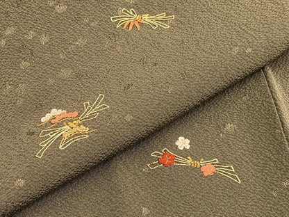平和屋着物▼訪問着　駒刺繍　束ね熨斗松竹梅　正絹　逸品　BAAW3398hv